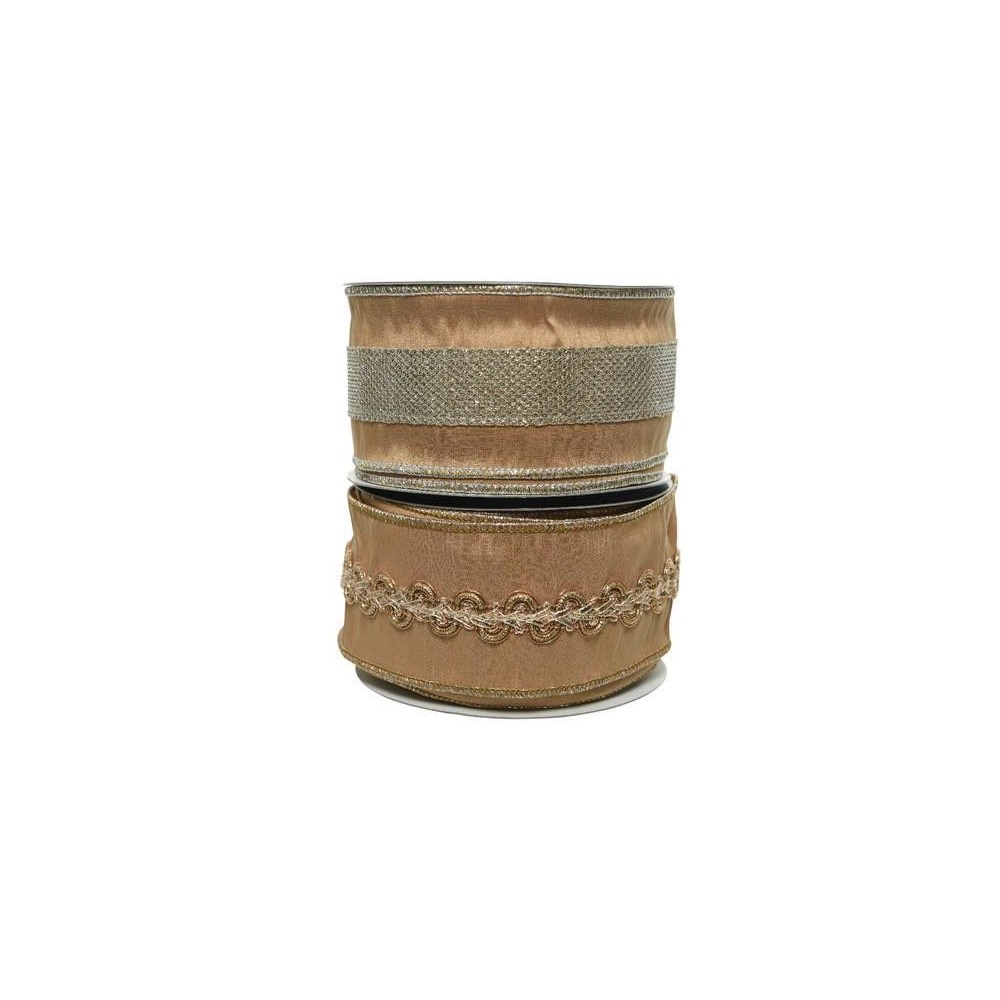 NASTRO ORGANZA 2ASS LG GOLD 1000X10CM